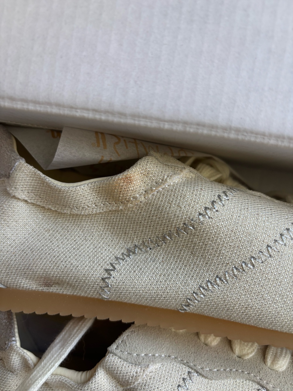 NIB Blowfish Malibu Women's Neutral Canvas Sneaker - Glitter White/Cream - Picture 6 of 11